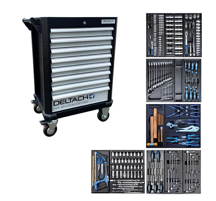 524150 | Deltach D2-compact gevulde gereedschapswagen 214 dlg