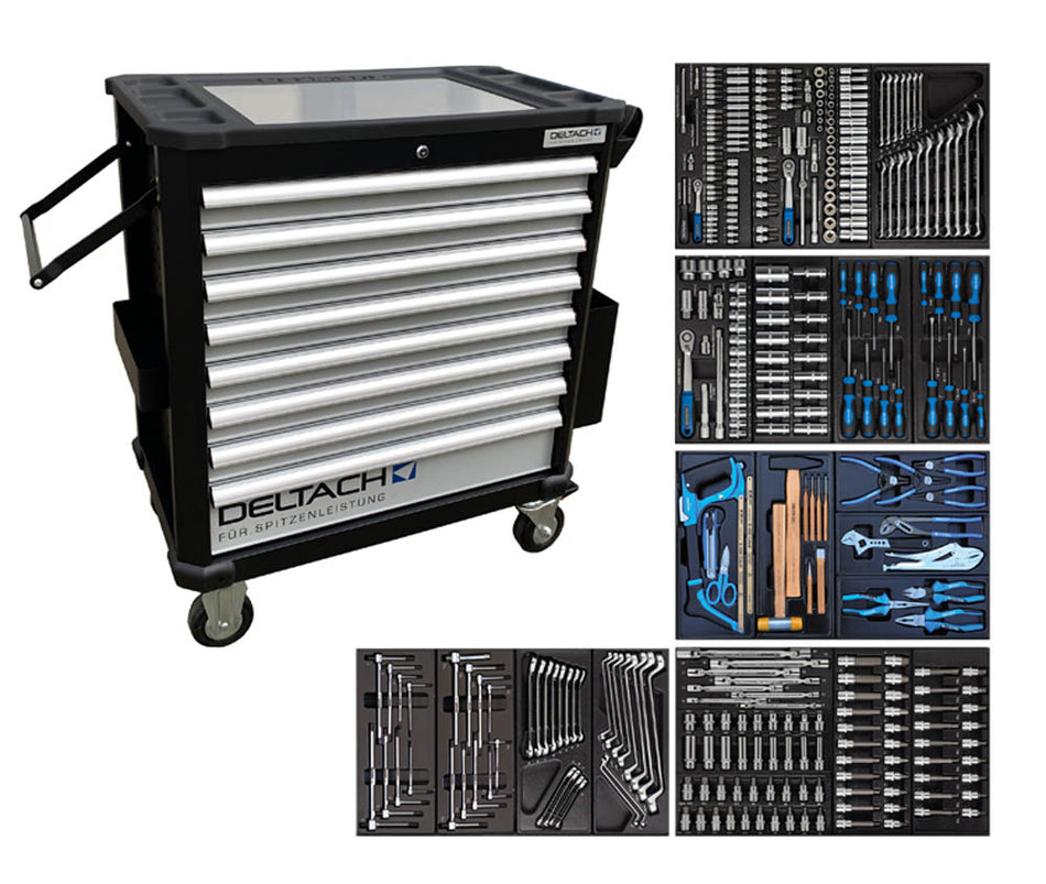 525152 | Deltach D2-XL gevulde gereedschapswagen 350 dlg + extra's