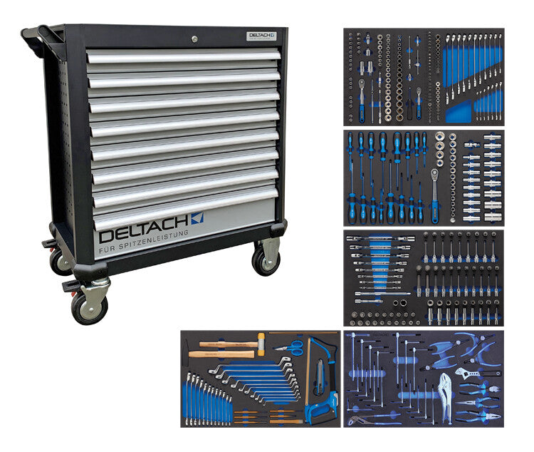 525250 | Deltach D2-XL gevulde gereedschapswagen 350 dlg