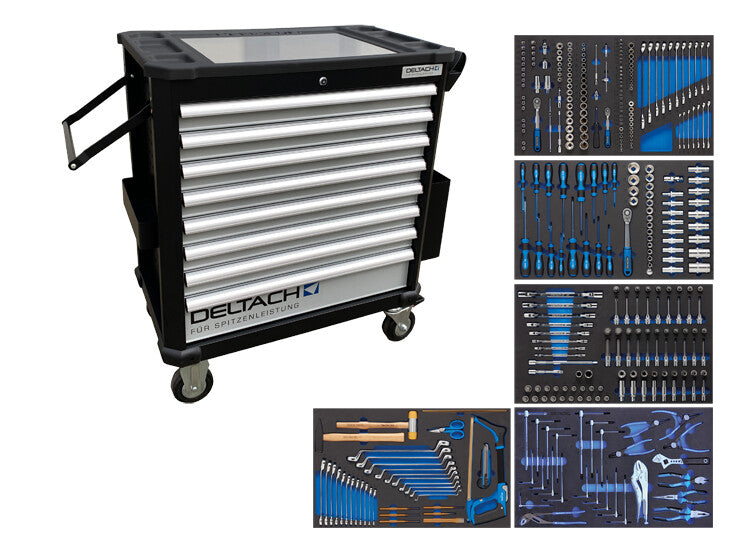 525252 | Deltach D2-XL gevulde gereedschapswagen 350 dlg + EXTRA'S