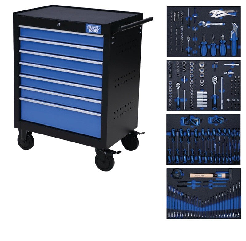 DW2001 | Draper Tools gevulde gereedschapswagen 270 dlg