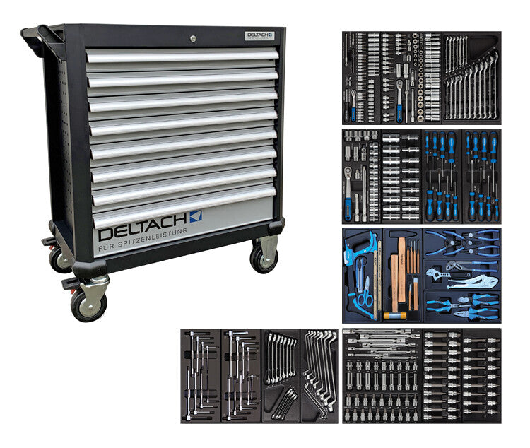 525150 | Deltach D2-XL gevulde gereedschapswagen 350 dlg