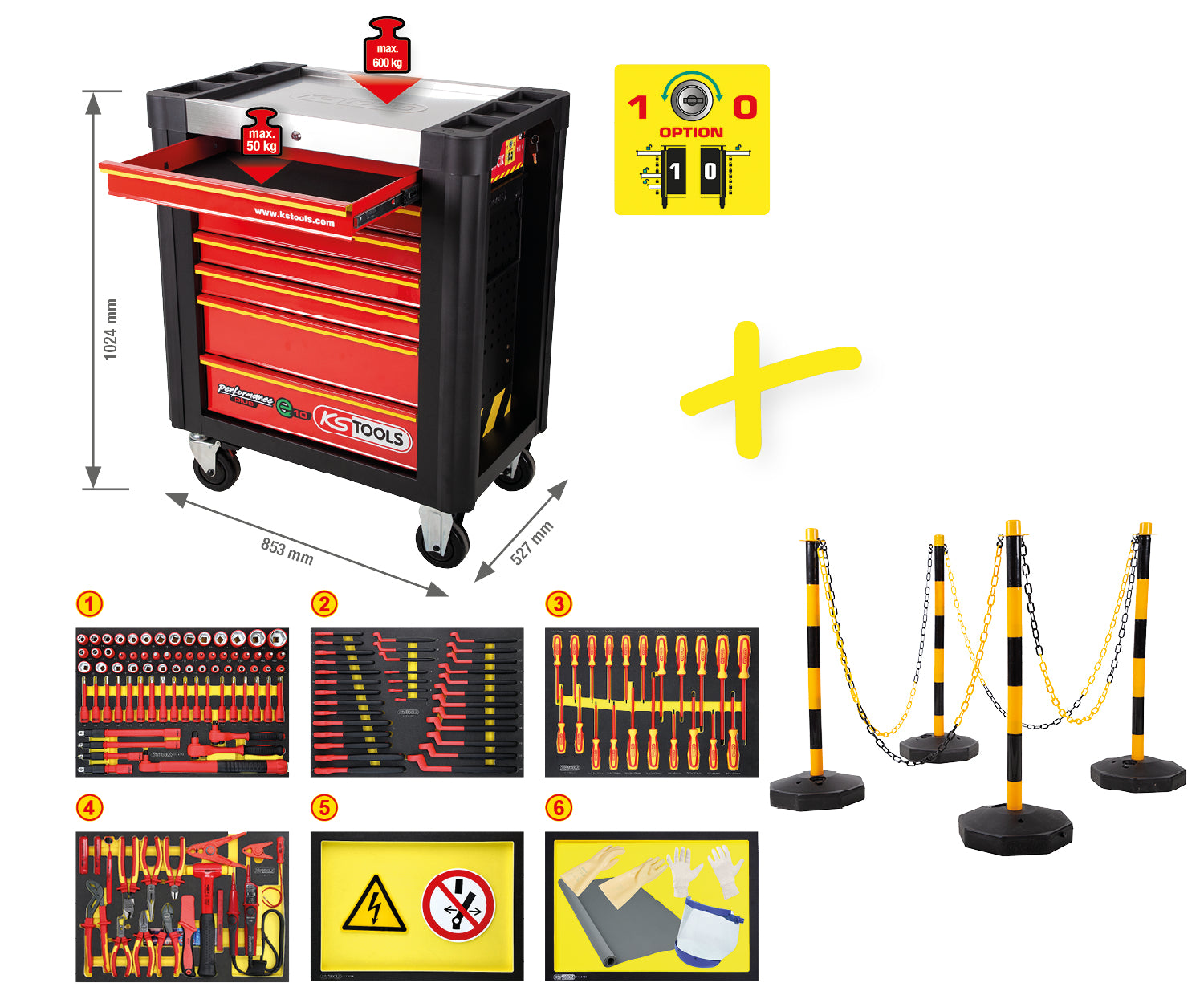 117.6155 | KS TOOLS EV e10 GEREEDSCHAPSWAGEN 164 DLG