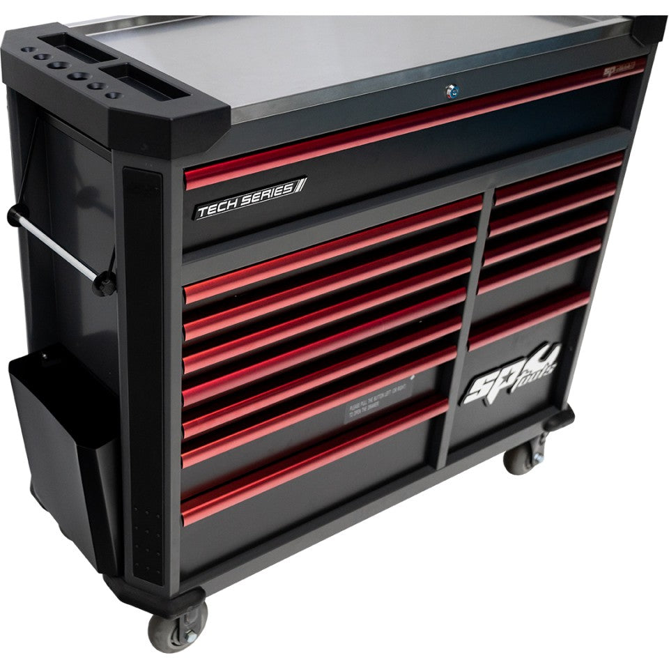 SP Tools Tech Series XL 412-delige gevulde gereedschapswagen – Rood, foto 2