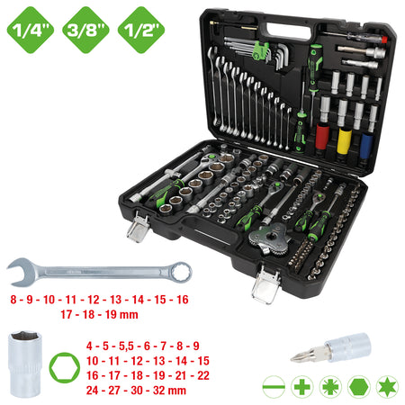 512.0132 | Competition 1/4"+3/8"+1/2" dopsleutelset, 132 dlg