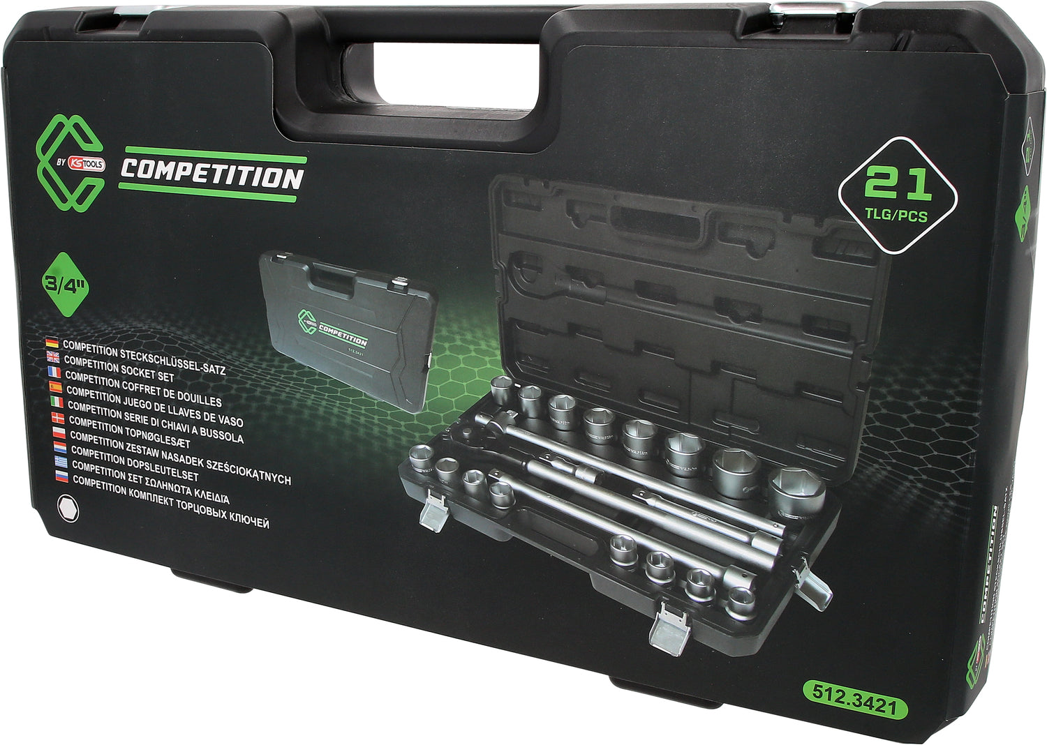 512.3421 | Competition 3/4" Dopsleutelset, 21-dlg