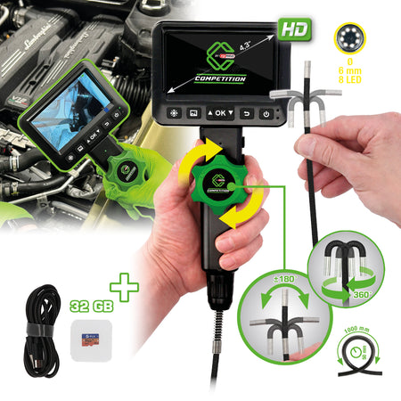 512.4600 | Competition HD-videoscoopset met Ø 6,0 mm, 180° en 0° HD-frontcamera-sonde, flexibele PVC-huls