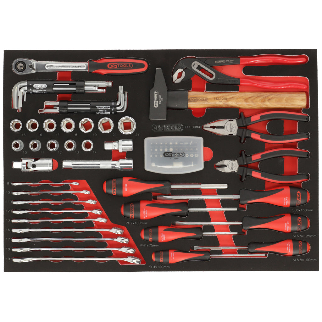KS Tools RACING 855.5084 rode gereedschapswagen met 5 laden en 84 gereedschappen – foto 4