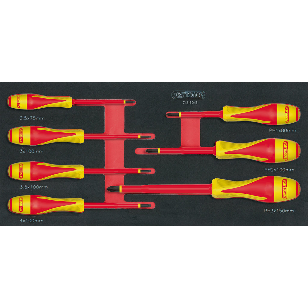 KS Tools ULTIMATE 819.7045 oranje gereedschapswagen met 7 laden, 44 geïsoleerde gereedschappen en een stroomtang – foto 6