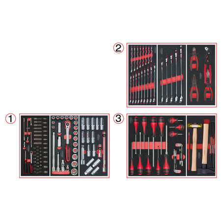 KS Tools RACING 855.7158 rode gereedschapswagen met 7 laden en 158 gereedschappen – foto 6