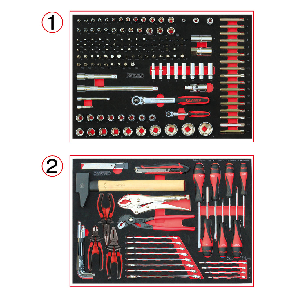 KS Tools RACING 855.5184 rood-zwarte gereedschapswagen met 5 laden en 184 gereedschappen – foto 2