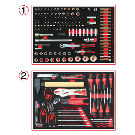 KS Tools RACING 855.5184 rood-zwarte gereedschapswagen met 5 laden en 184 gereedschappen – foto 2