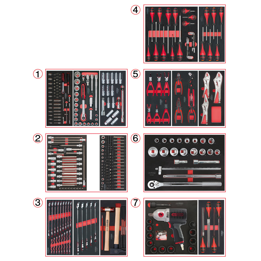 KS Tools One by One 823.7337F gereedschapswagen met 7 laden en 337 gereedschappen – foto 4