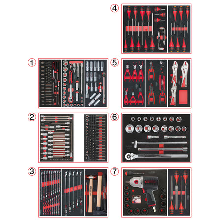 KS Tools One by One 823.7337F gereedschapswagen met 7 laden en 337 gereedschappen – foto 4