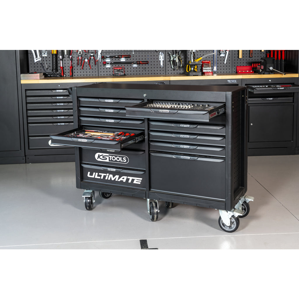 KS Tools ULTIMATE 816.0013 lege zwarte gereedschapswagen met 13 laden en 6 wielen – foto 2