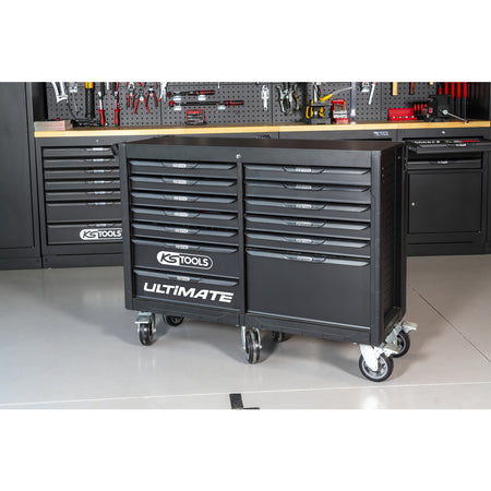 KS Tools ULTIMATE 816.0013 lege zwarte gereedschapswagen met 13 laden en 6 wielen – foto 3