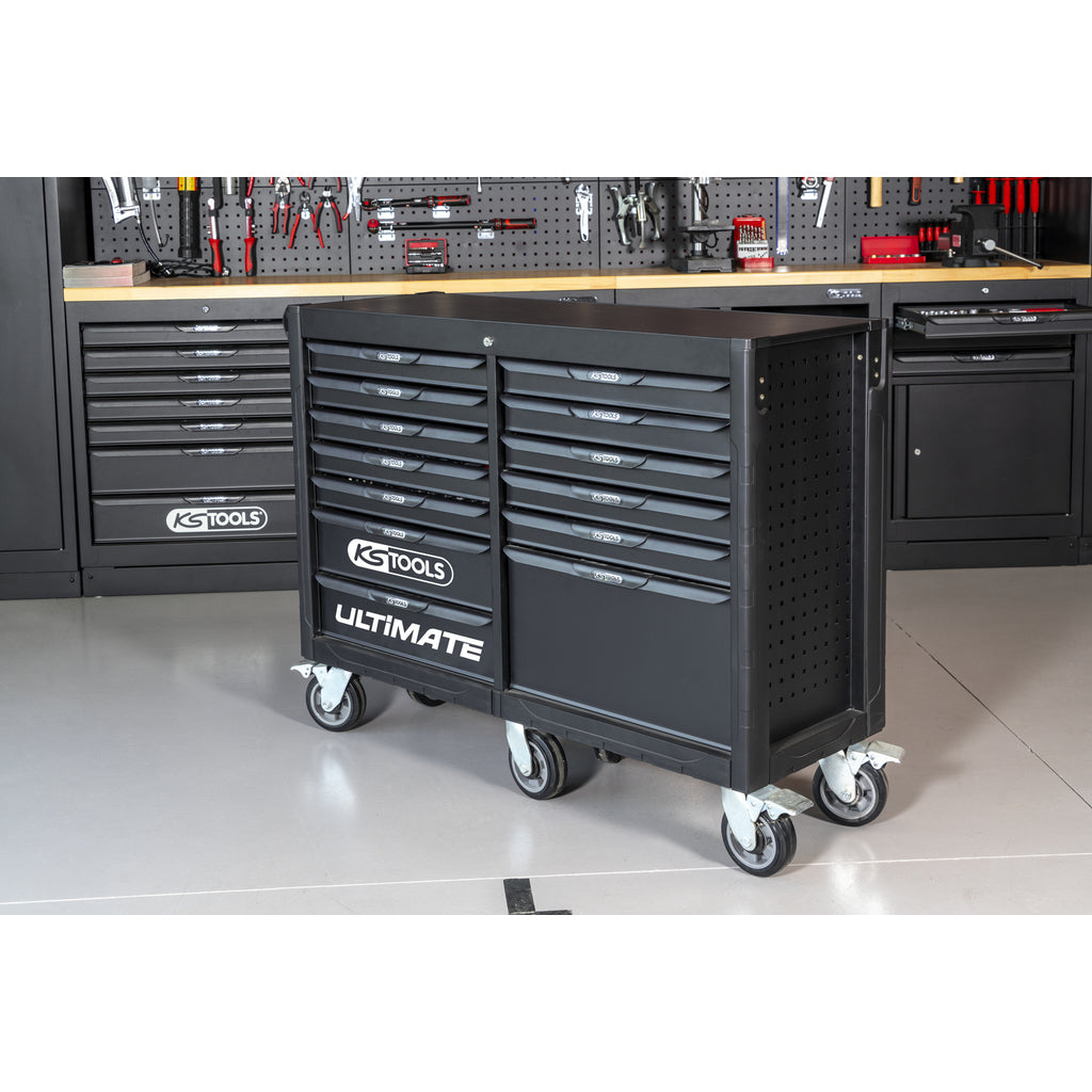 KS Tools ULTIMATE 816.0013 lege zwarte gereedschapswagen met 13 laden en 6 wielen – foto 4