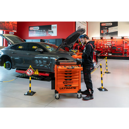 KS Tools ULTIMATE 819.7045 oranje gereedschapswagen met 7 laden, 44 geïsoleerde gereedschappen en een stroomtang – foto 9
