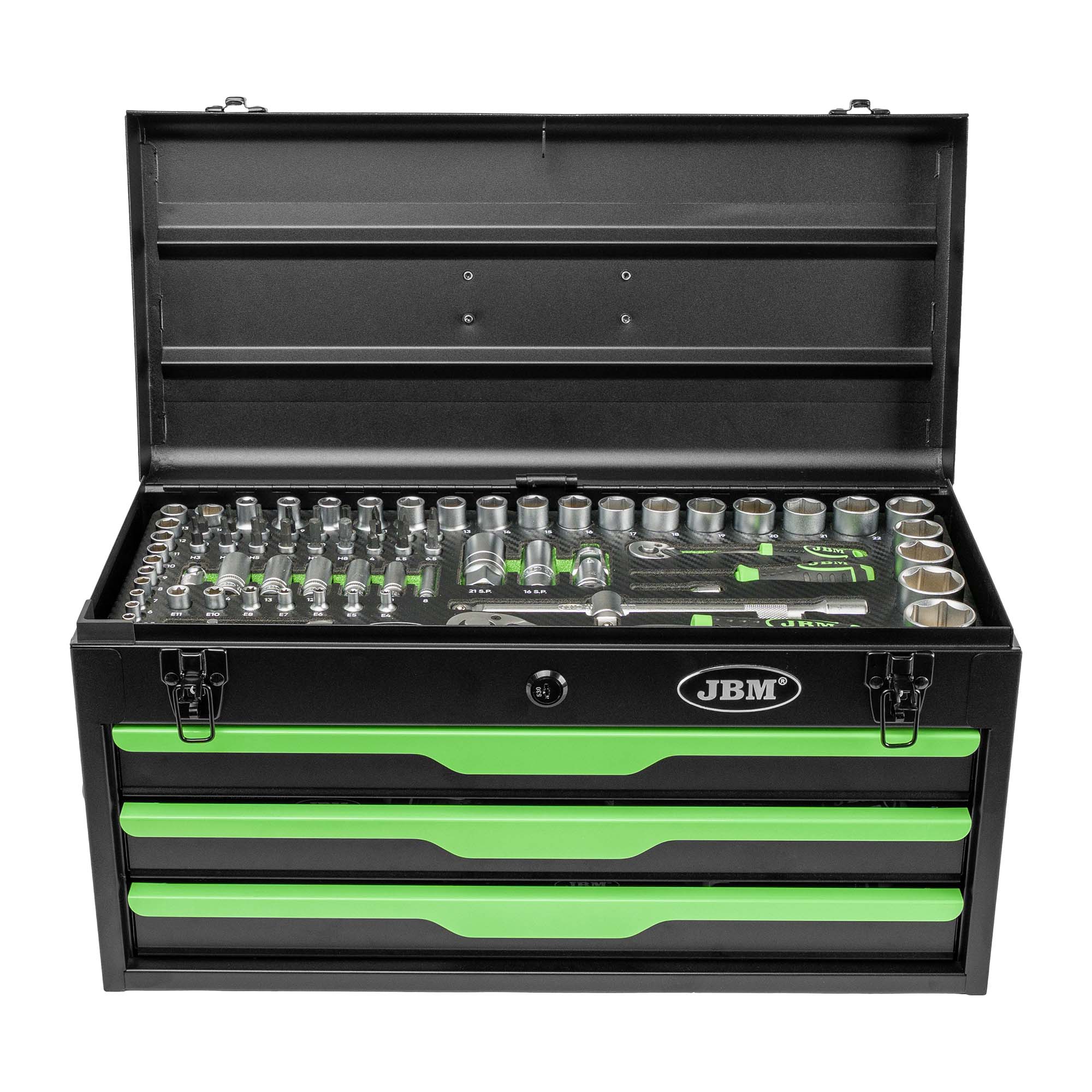 54261 | JBM 143-delige Metalen Gereedschapskist - Verzinkt - Professionele Set