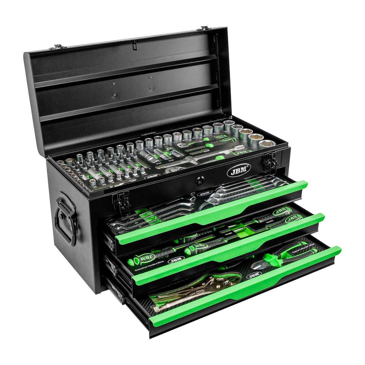 54261 | JBM 143-delige Metalen Gereedschapskist - Verzinkt - Professionele Set