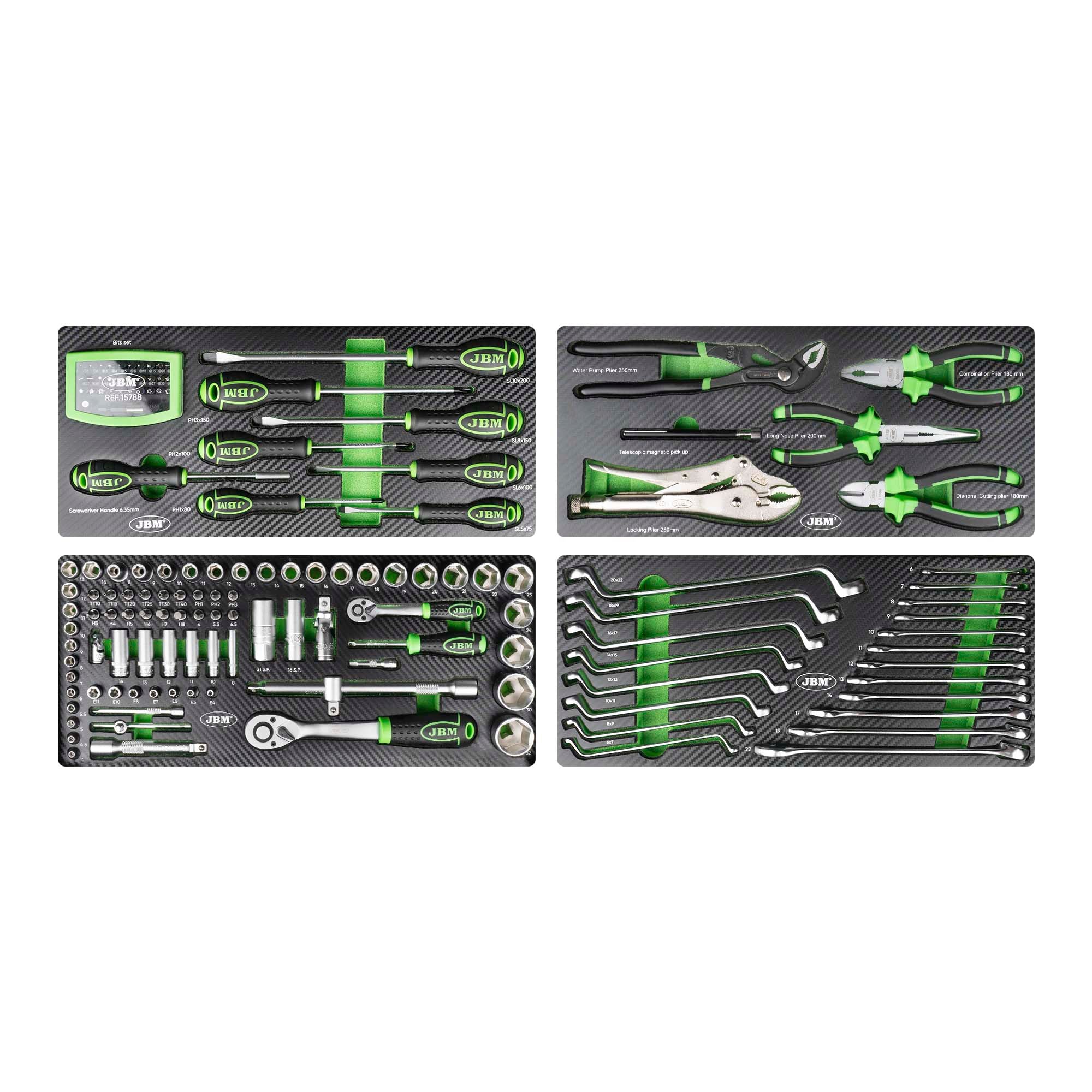 54261 | JBM 143-delige Metalen Gereedschapskist - Verzinkt - Professionele Set