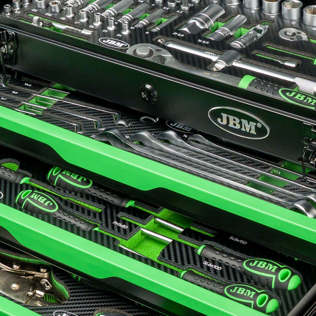 54261 | JBM Professional 143-delige Metalen Gereedschapskist – Verzinkte Afwerking