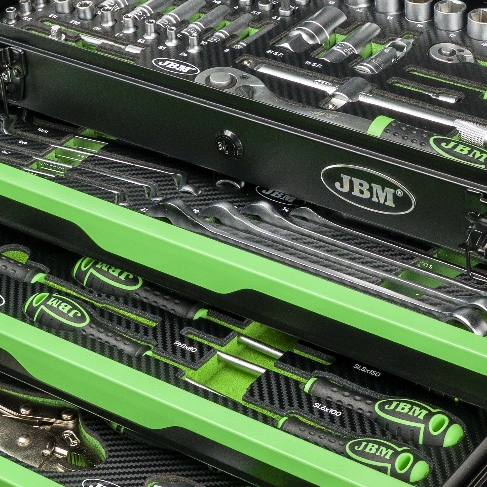 54261 | JBM Professional 143-delige Metalen Gereedschapskist – Verzinkte Afwerking