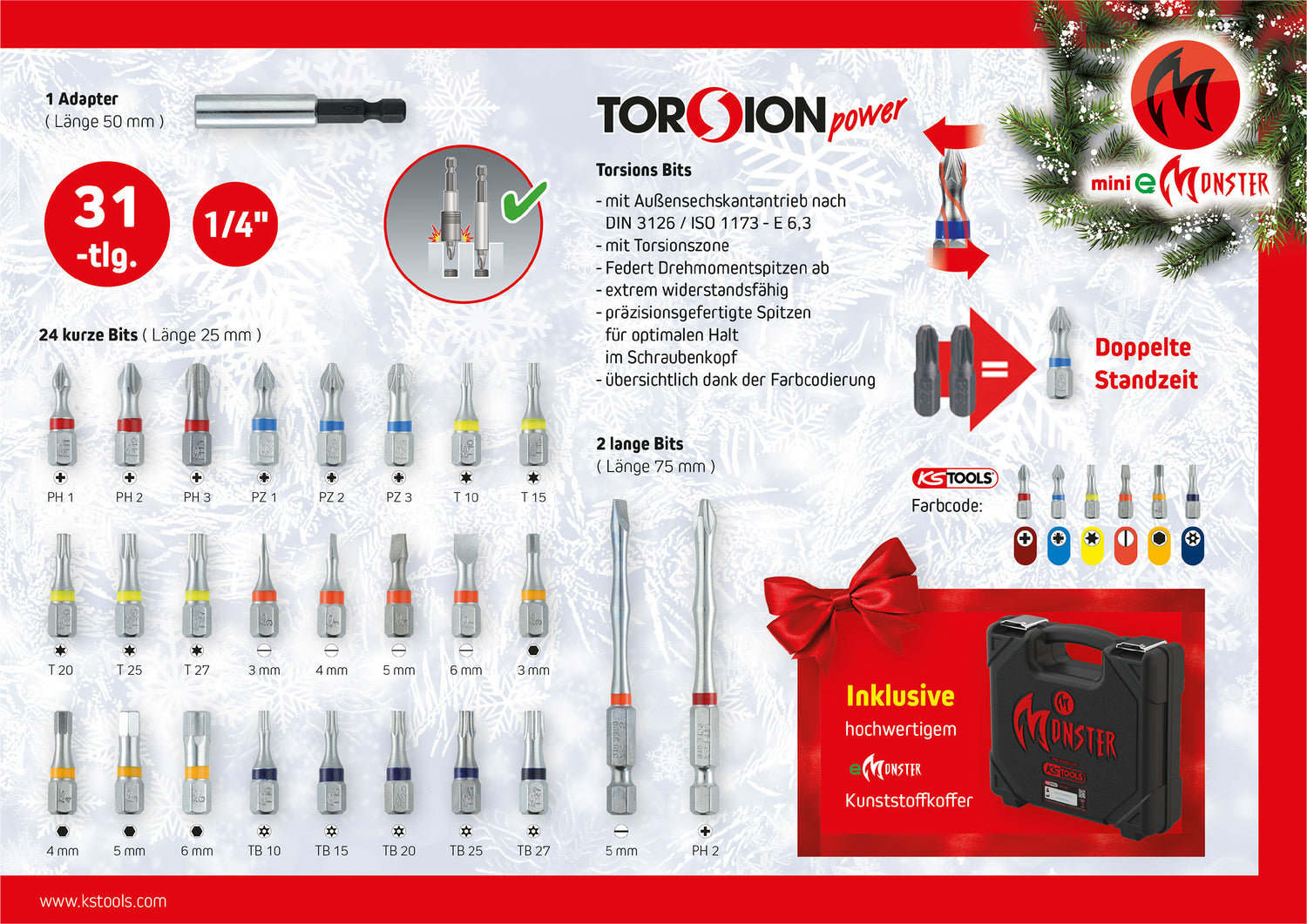 515.6699 | KS Tools adventskalender met mini accuschroefmachineset 31 dlg