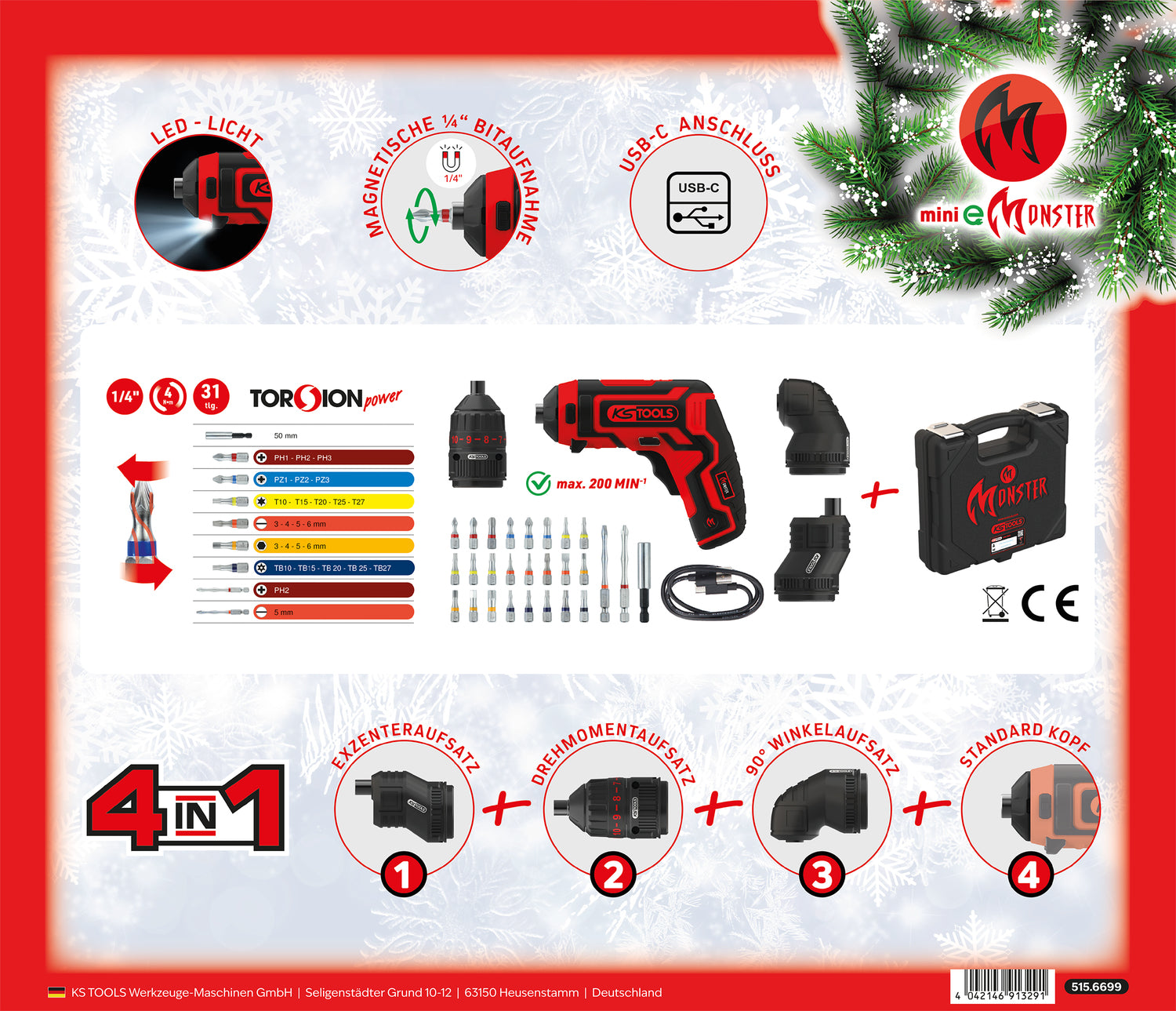 515.6699 | KS Tools adventskalender met mini accuschroefmachineset 31 dlg