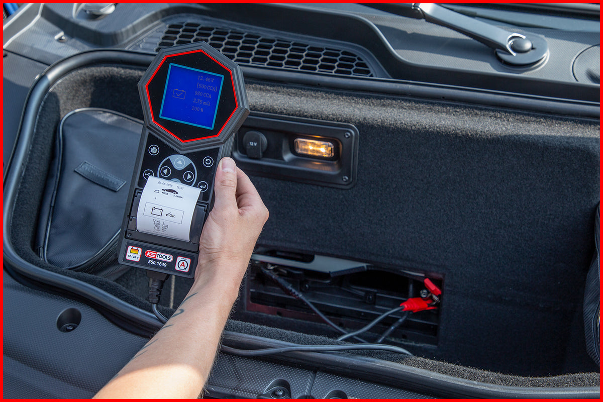 550.1649 | KS Tools 12V/24V Digitale accutester met geïntegreerde printer