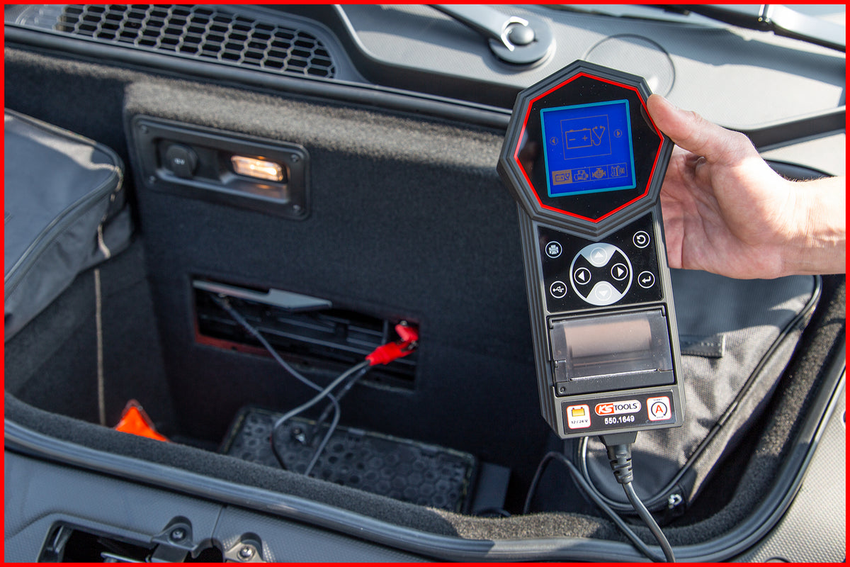 550.1649 | KS Tools 12V/24V Digitale accutester met geïntegreerde printer