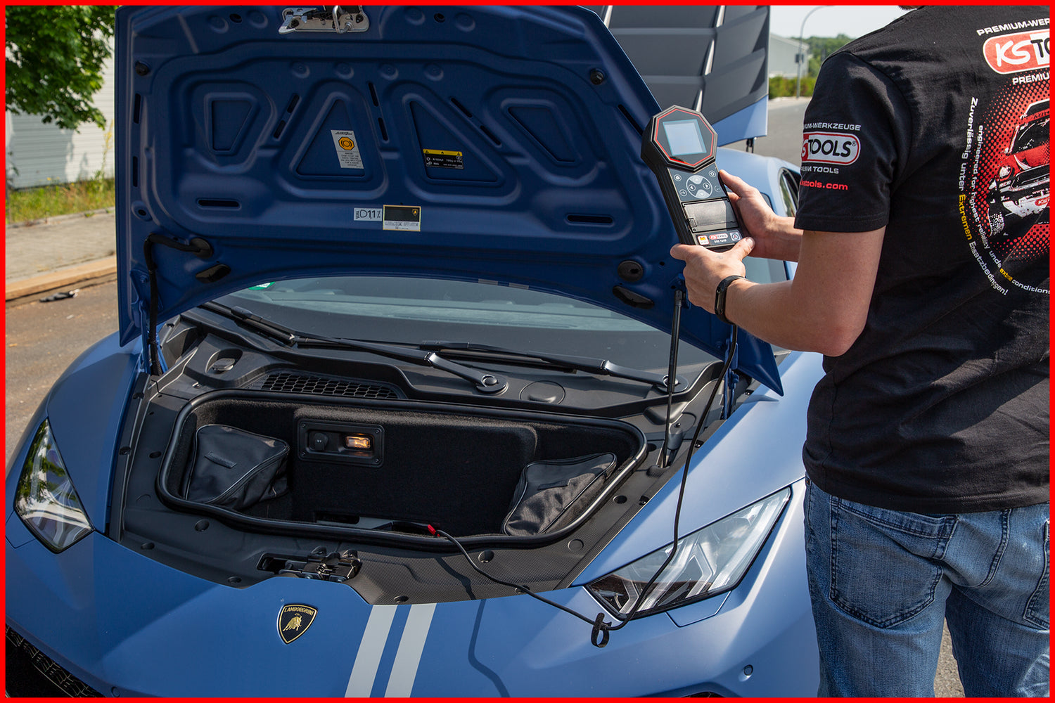 550.1649 | KS Tools 12V/24V Digitale accutester met geïntegreerde printer