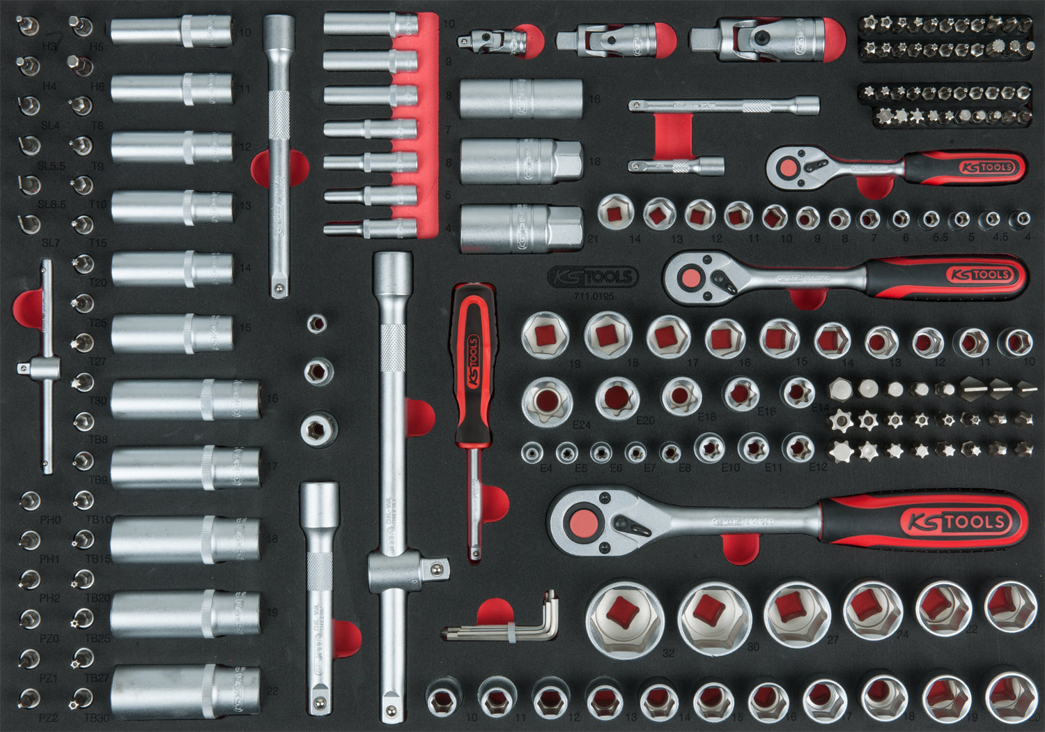 897.7598 | KS TOOLS ECOline gereedschapswagen 598 dlg, 7 laden