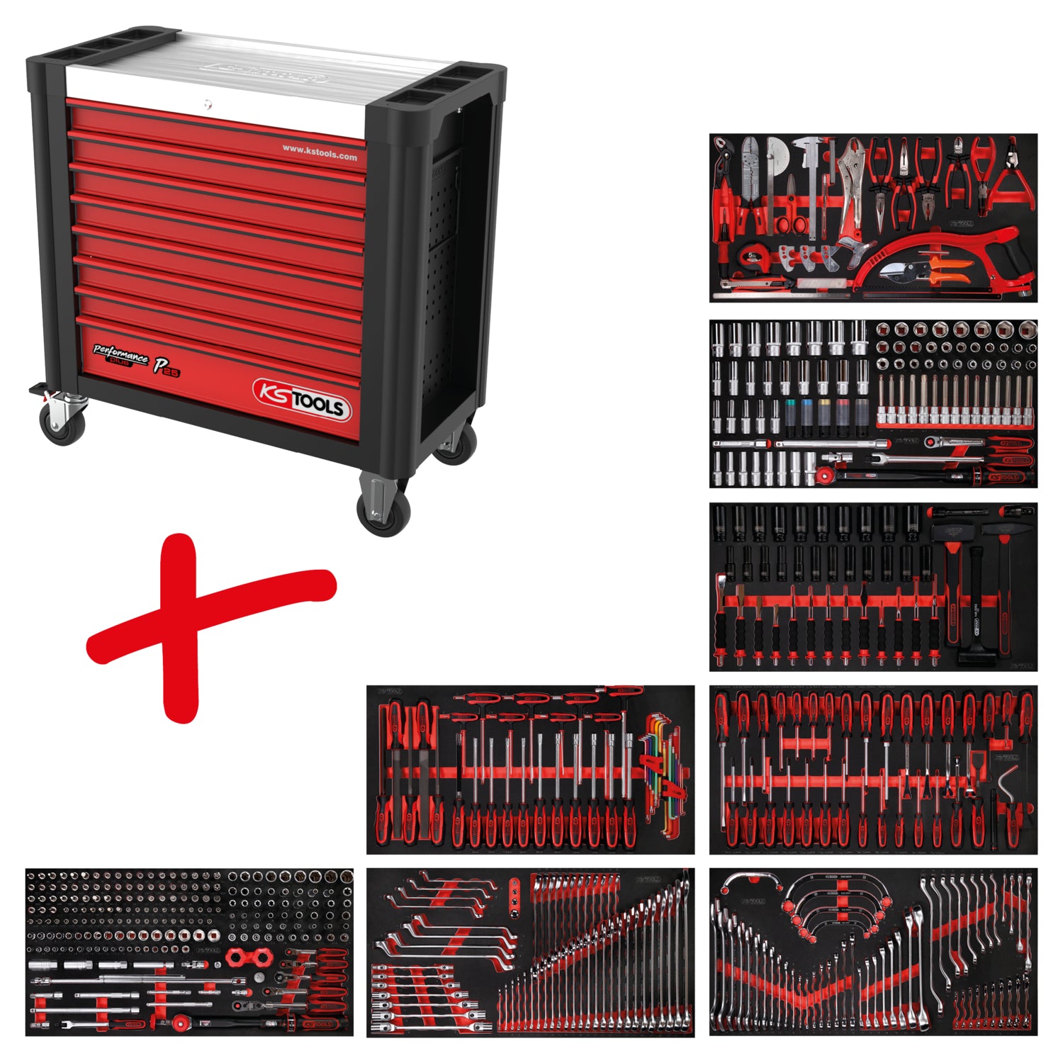 825.8660 | KS TOOLS P25 GEVULDE GEREEDSCHAPSWAGEN 660 DLG