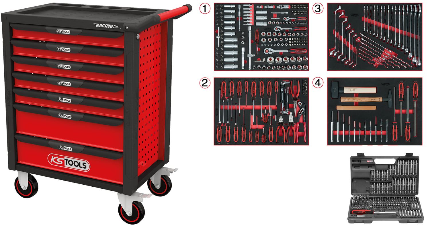 826.7515 | KS TOOLS RACINGline gereedschapswagen 515 dlg, 7 laden