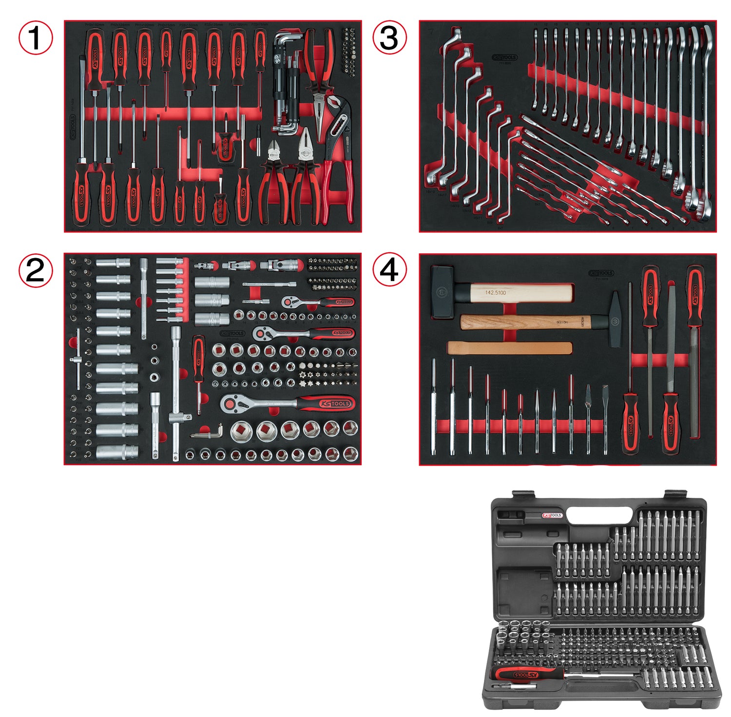 826.7515 | KS TOOLS RACINGline gereedschapswagen 515 dlg, 7 laden