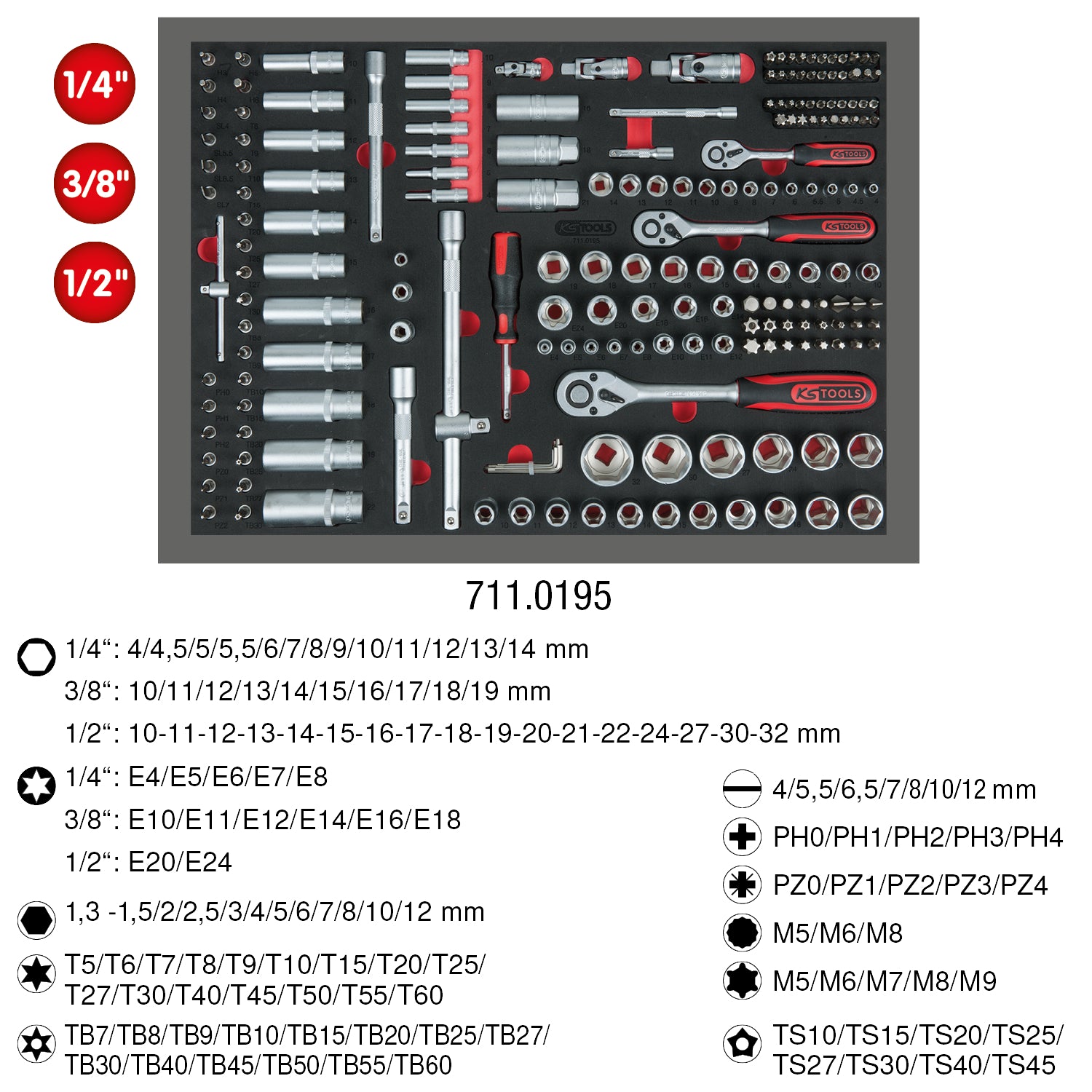 897.7515 | KS TOOLS ECOline gereedschapswagen 515 dlg, 7 laden