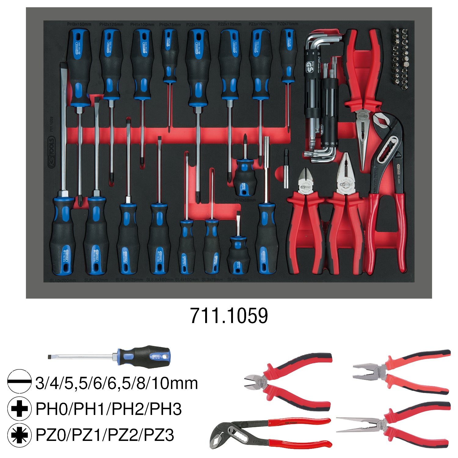 897.7515 | KS TOOLS ECOline gereedschapswagen 515 dlg, 7 laden