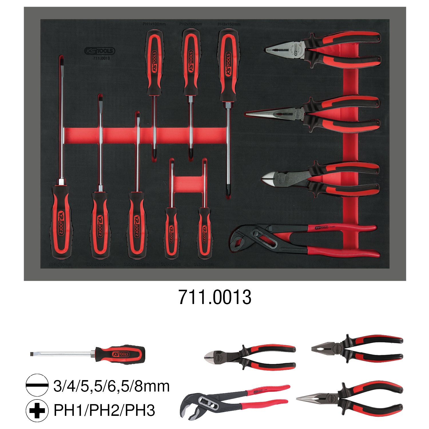 897.7215 | KS TOOLS ECOline gereedschapswagen 215 dlg, 7 laden