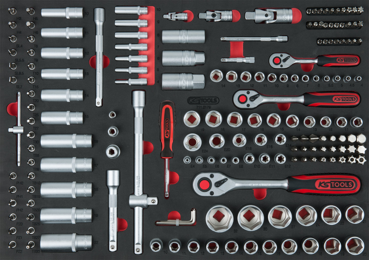 897.7215 | KS TOOLS ECOline gereedschapswagen 215 dlg, 7 laden