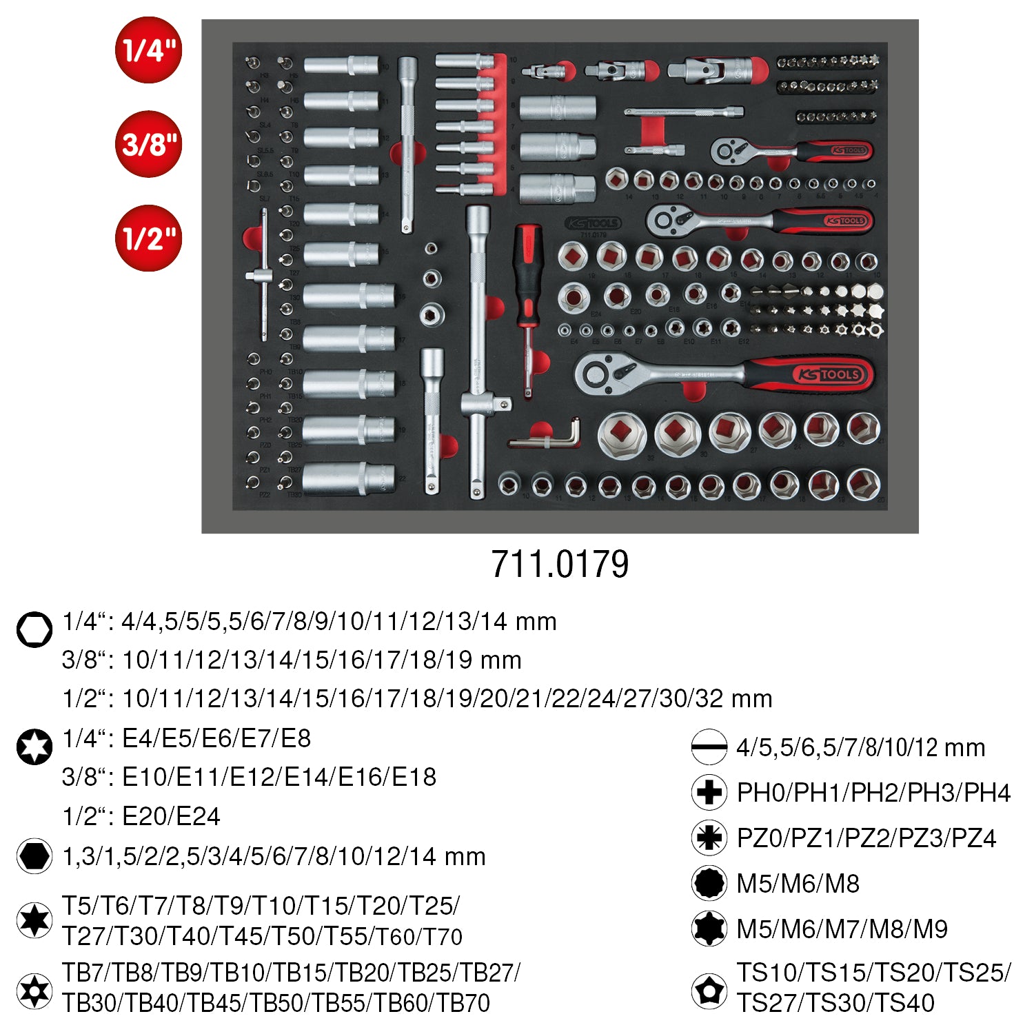 897.7215 | KS TOOLS ECOline gereedschapswagen 215 dlg, 7 laden