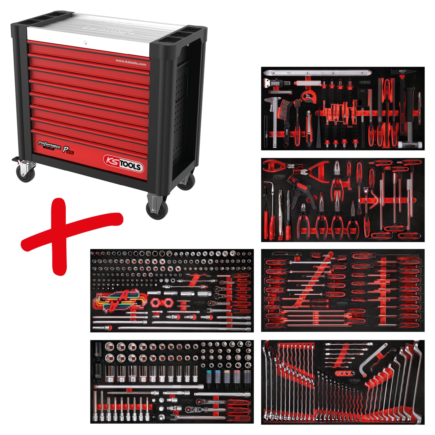 825.6416 | KS TOOLS P25 GEVULDE GEREEDSCHAPSWAGEN 416 DLG