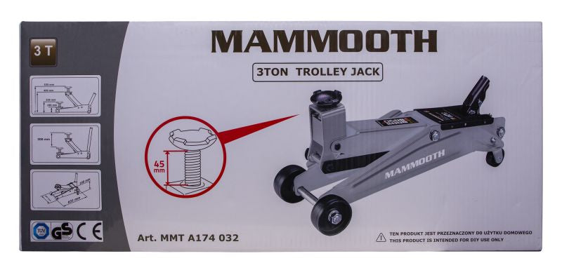 MMT A174 032 | MAMMOOTH Verrijdbare hydraulische garagekrik 3000 Kg