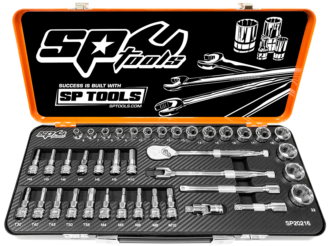 SP20216S | SP Tools ringsteeksleutel set & 3/8" doppen set