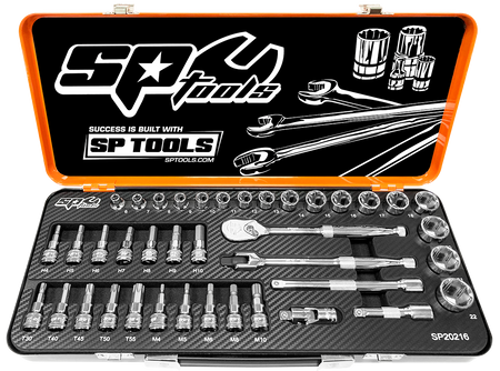 SP20216S | SP Tools ringsteeksleutel set & 3/8" doppen set