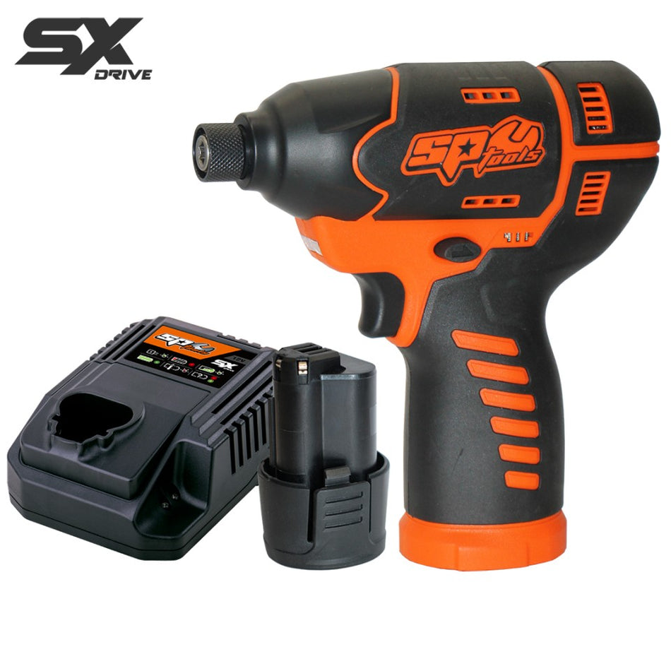 SP83141 | SP TOOLS SX DRIVE 12V 1/4" Slagschroevendraaier met lader en 2,5 Ah accu