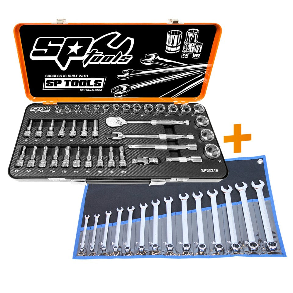 SP20216S | SP Tools ringsteeksleutel set & 3/8" doppen set