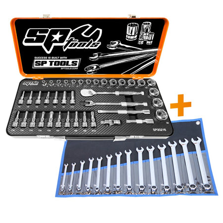 SP20216S | SP Tools ringsteeksleutel set & 3/8" doppen set