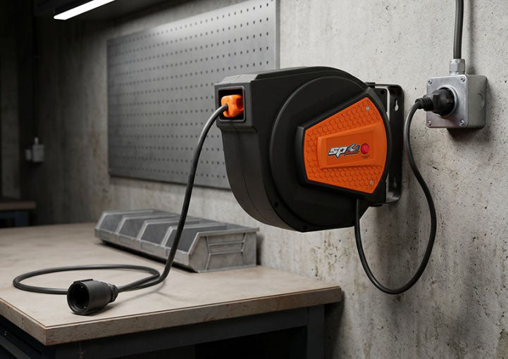 SPCR15EU | SP Tools electro kabelhaspel 15m geaard