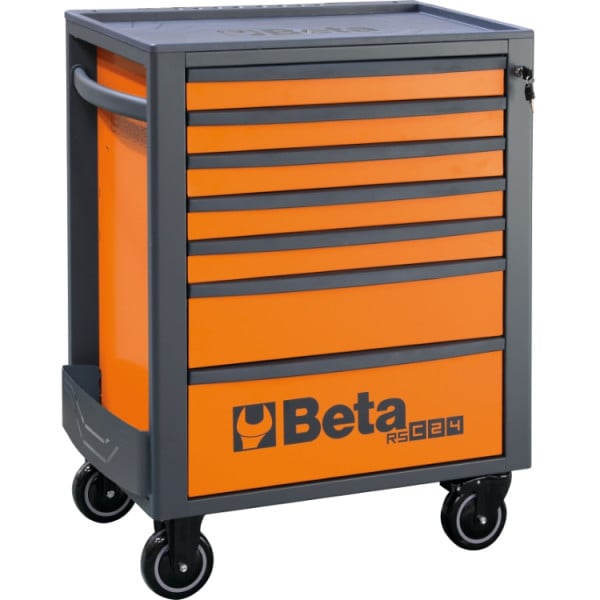 Beta 2400 RSC24/7-VIS gevulde gereedschapswagen in egaal oranje met 224 gereedschappen
